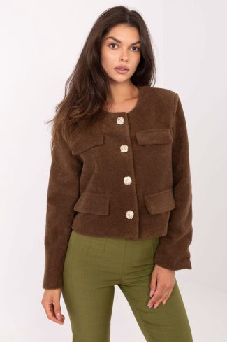 Brown Jacket in Jackets, Vests For Women with Polyester