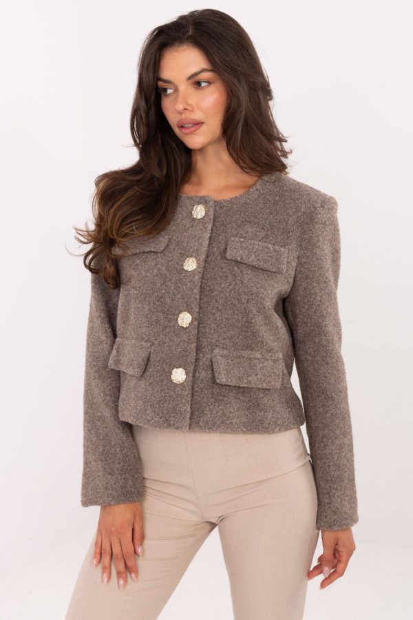 Beige Jacket in Jackets, Vests For Women with Polyester