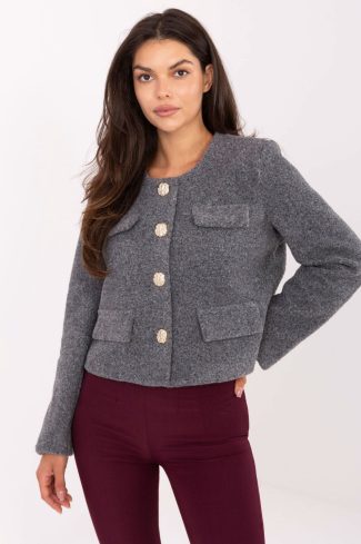 Grey Jacket in Jackets, Vests For Women with Polyester