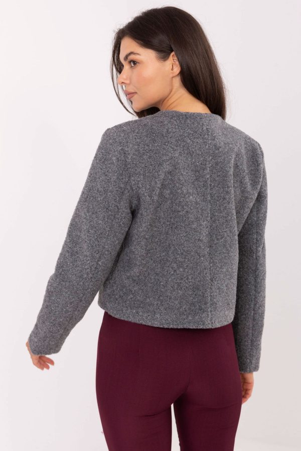 Grey Jacket in Jackets, Vests For Women with Polyester
