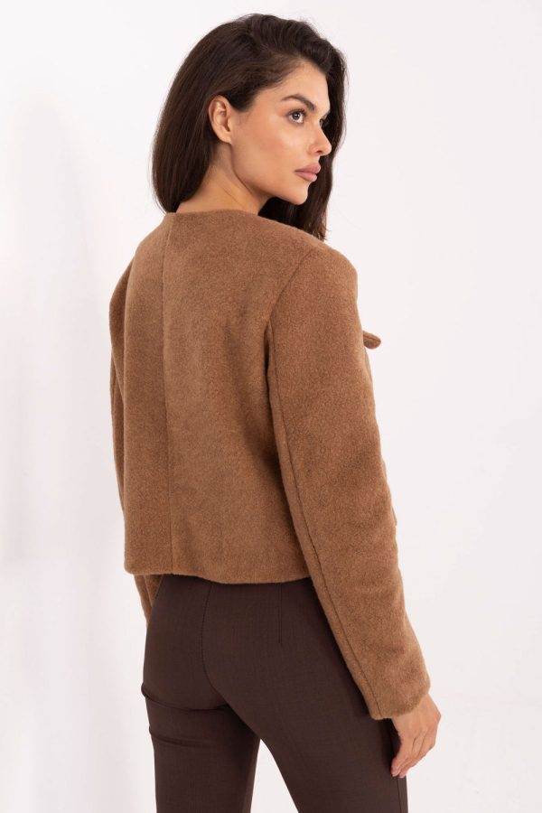 Brown Jacket in Jackets, Vests For Women with Polyester
