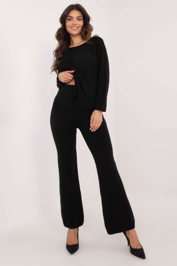 Black Set in Pants, Trousers, Shorts with Nylon, Polyester and Viscose