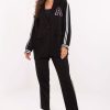 Black Set in Pants, Trousers, Shorts with Spandex and Viscose