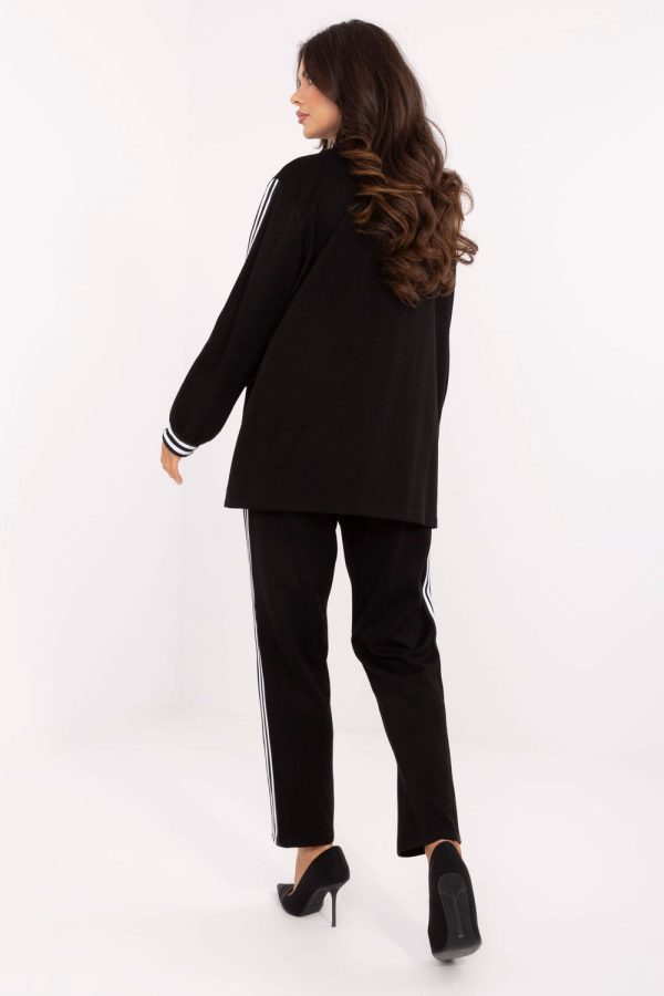 Black Set in Pants, Trousers, Shorts with Spandex and Viscose
