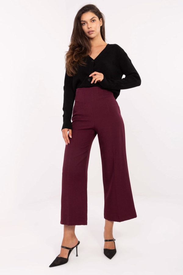 Red Culottes in Pants, Trousers, Shorts with Spandex and Polyester