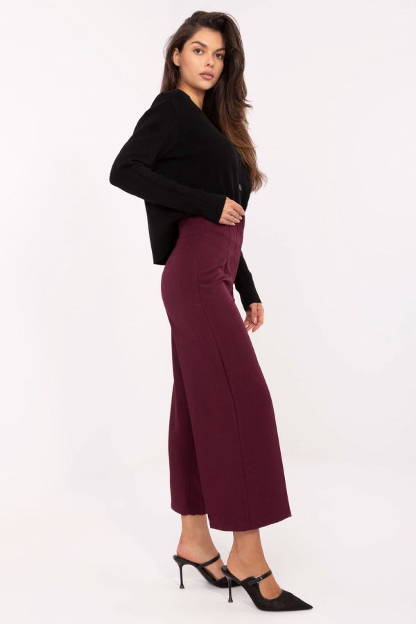Red Culottes in Pants, Trousers, Shorts with Spandex and Polyester
