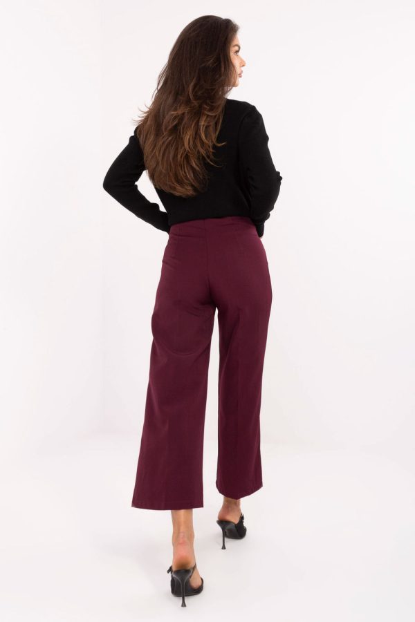 Red Culottes in Pants, Trousers, Shorts with Spandex and Polyester