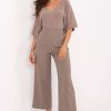 Beige Culottes in Pants, Trousers, Shorts with Spandex and Polyester