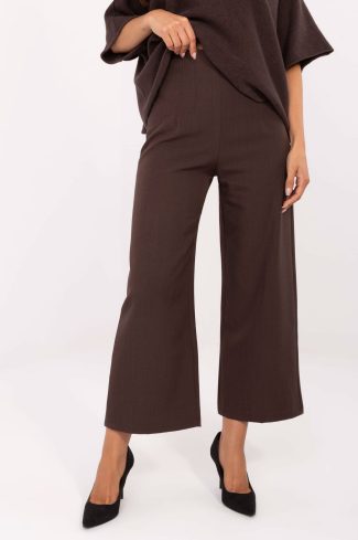 Brown Culottes in Pants, Trousers, Shorts with Spandex and Polyester