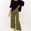 Green Culottes in Pants, Trousers, Shorts with Spandex and Polyester