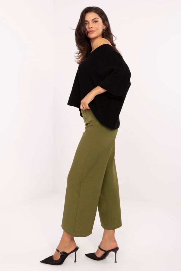 Green Culottes in Pants, Trousers, Shorts with Spandex and Polyester