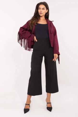 Black Culottes in Pants, Trousers, Shorts with Spandex and Polyester
