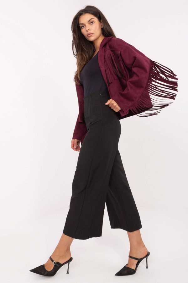 Black Culottes in Pants, Trousers, Shorts with Spandex and Polyester