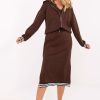 Brown Set in Day Dresses with Spandex and Viscose