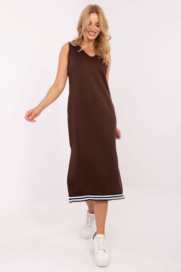 Brown Set in Day Dresses with Spandex and Viscose