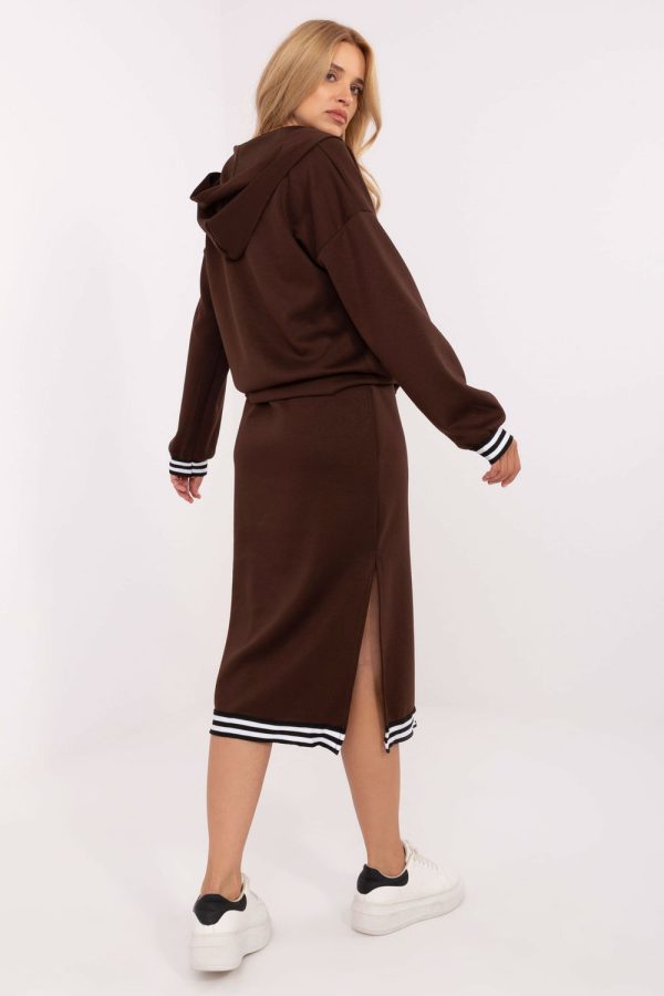 Brown Set in Day Dresses with Spandex and Viscose