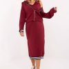 Red Set in Day Dresses with Spandex and Viscose