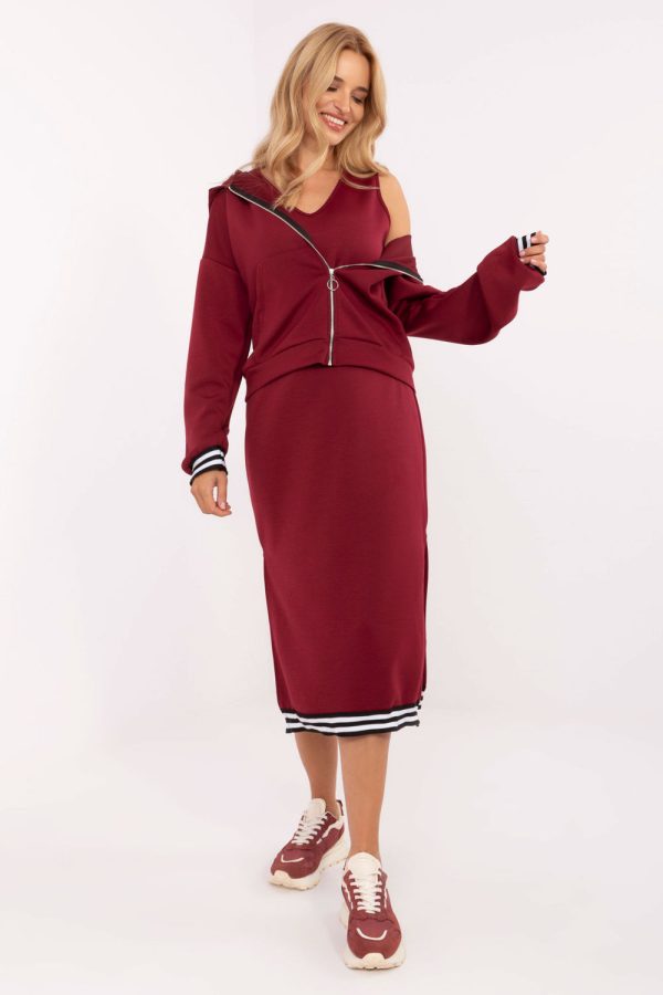 Red Set in Day Dresses with Spandex and Viscose