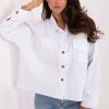 1089414 White Long Sleeve Shirt in Shirts For Women with Cotton and Spandex