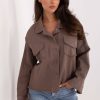 Beige Long Sleeve Shirt in Shirts For Women with Cotton and Spandex