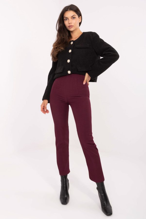 Red Women Trousers in Pants, Trousers, Shorts with Spandex and Polyester