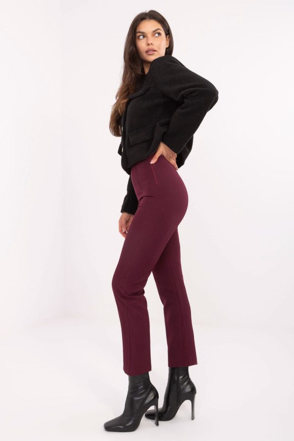 Red Women Trousers in Pants, Trousers, Shorts with Spandex and Polyester