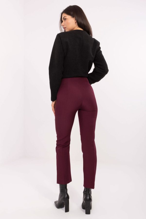 Red Women Trousers in Pants, Trousers, Shorts with Spandex and Polyester
