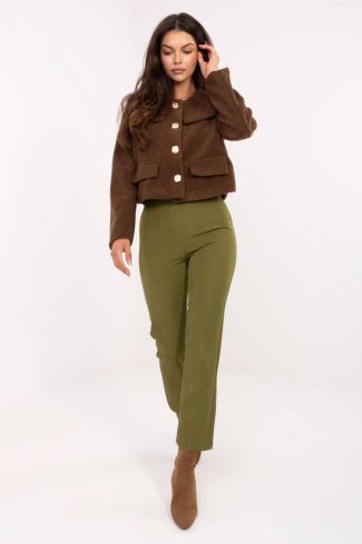 Green Women Trousers in Pants, Trousers, Shorts with Spandex and Polyester