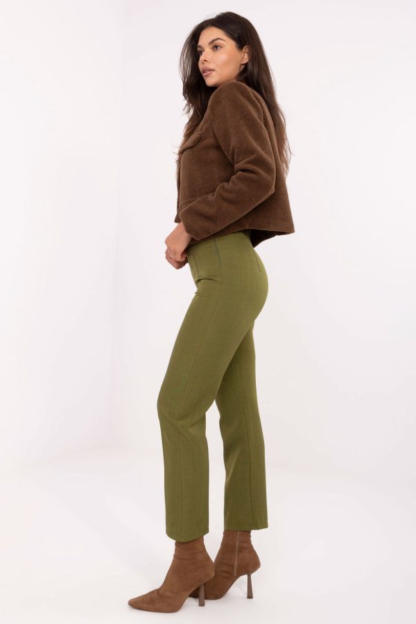 Green Women Trousers in Pants, Trousers, Shorts with Spandex and Polyester