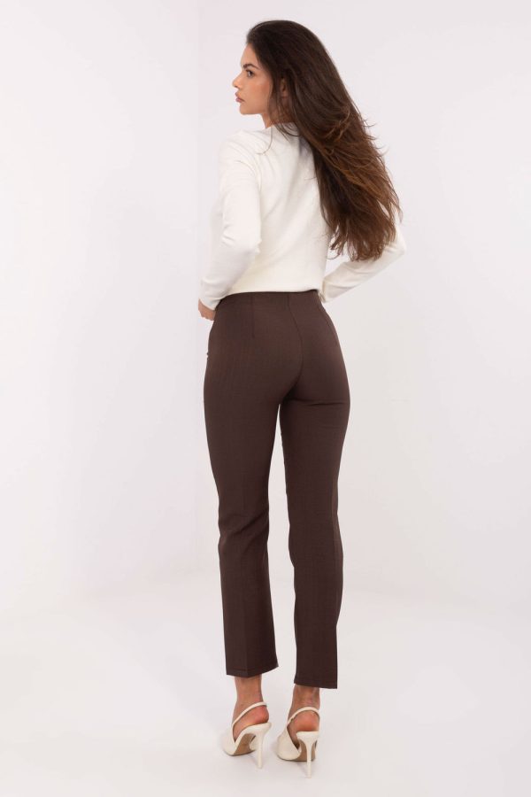 Brown Women Trousers in Pants, Trousers, Shorts with Spandex and Polyester
