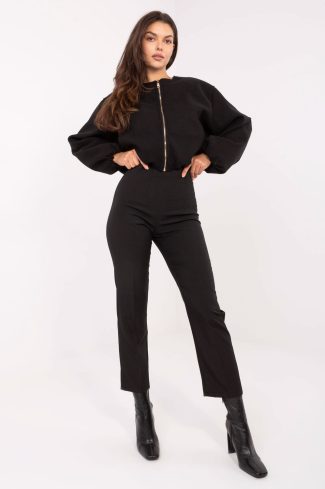 Black Women Trousers in Pants, Trousers, Shorts with Spandex and Polyester