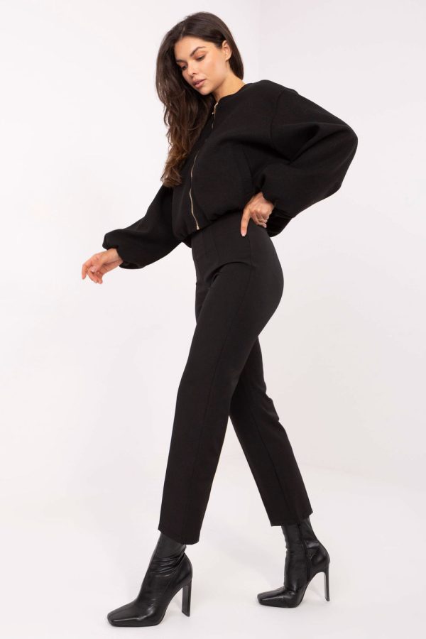 Black Women Trousers in Pants, Trousers, Shorts with Spandex and Polyester