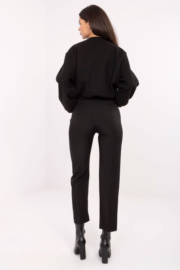 Black Women Trousers in Pants, Trousers, Shorts with Spandex and Polyester
