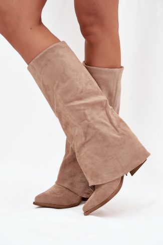 beige Heel boots model 216793 Step in style