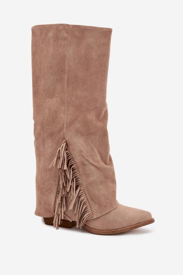 beige Heel boots model 216793 Step in style