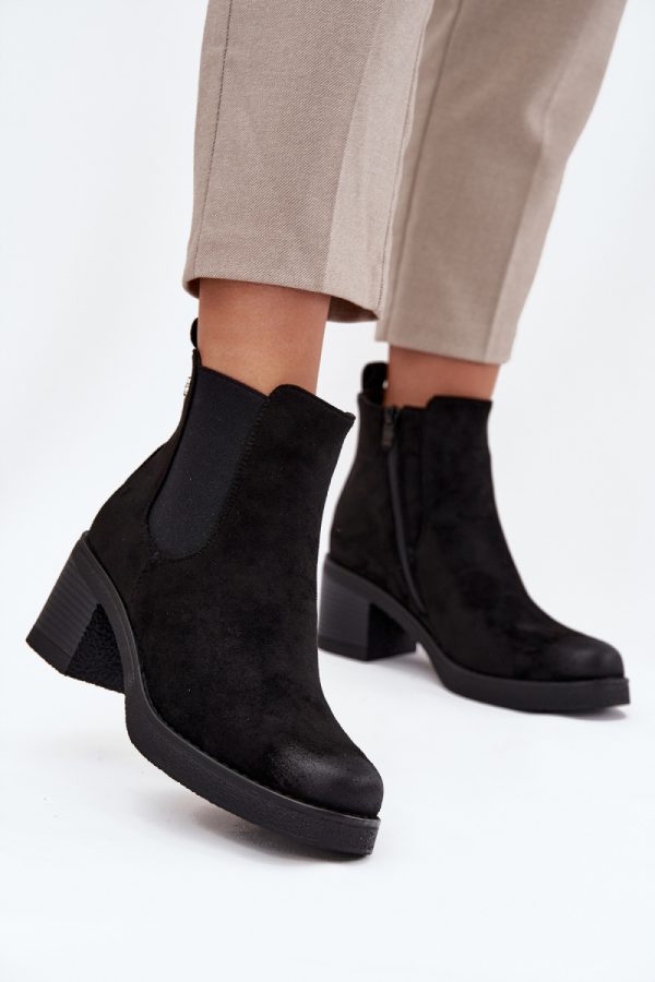 Black Jodhpur Boot in Women`s Ankle Boots & Booties with Fabric, Warmers, Footbed, Upper Height and Heel Height