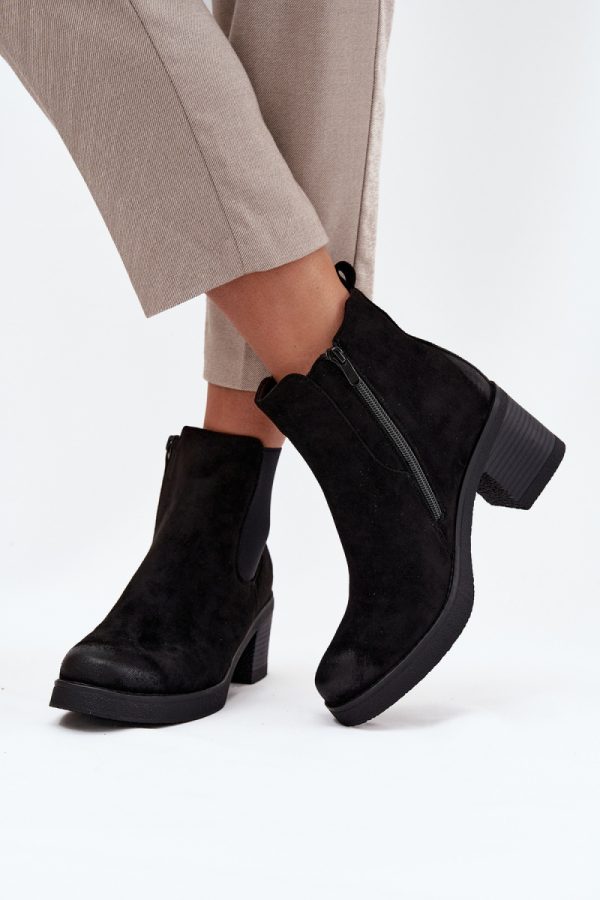 Black Jodhpur Boot in Women`s Ankle Boots & Booties with Fabric, Warmers, Footbed, Upper Height and Heel Height