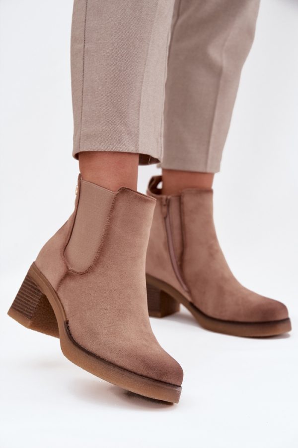 Beige Jodhpur Boot in Women`s Ankle Boots & Booties with Fabric, Warmers, Footbed, Upper Height and Heel Height
