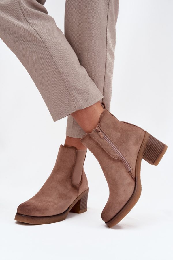 Beige Jodhpur Boot in Women`s Ankle Boots & Booties with Fabric, Warmers, Footbed, Upper Height and Heel Height