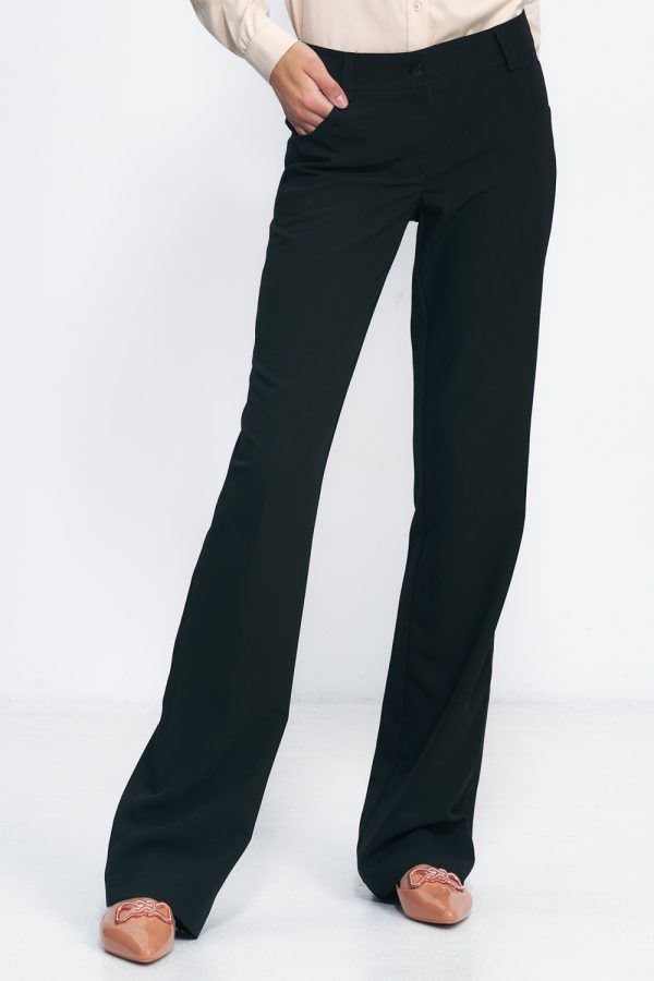 Black Trousers in Pants, Trousers, Shorts with Spandex, Polyester and Viscose