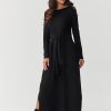 Black Daydress in Day Dresses with Spandex and Viscose