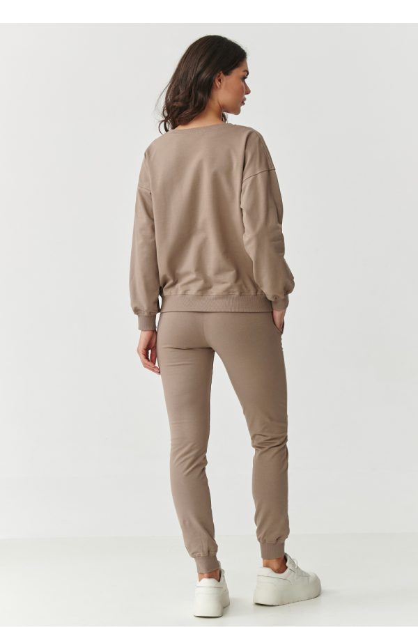 Brown Set in Pants, Trousers, Shorts with Cotton and Spandex