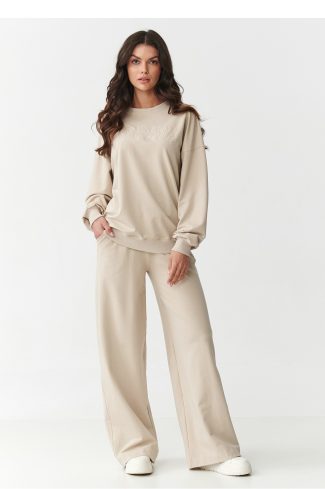 Beige Set in Pants, Trousers, Shorts with Cotton and Spandex