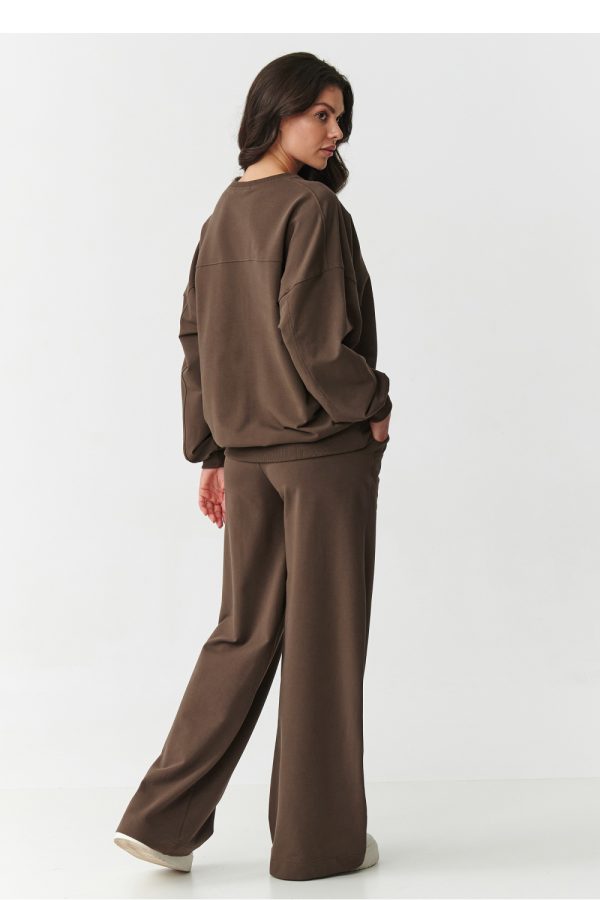 Brown Set in Pants, Trousers, Shorts with Cotton and Spandex
