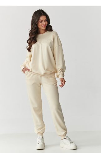 Beige Set in Pants, Trousers, Shorts with Cotton and Spandex