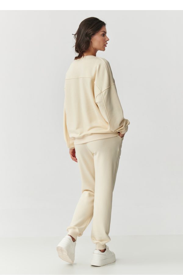 Beige Set in Pants, Trousers, Shorts with Cotton and Spandex