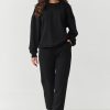Black Set in Pants, Trousers, Shorts with Cotton and Spandex