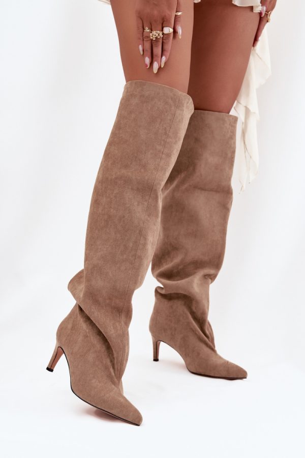 beige Heel boots model 216997 Step in style