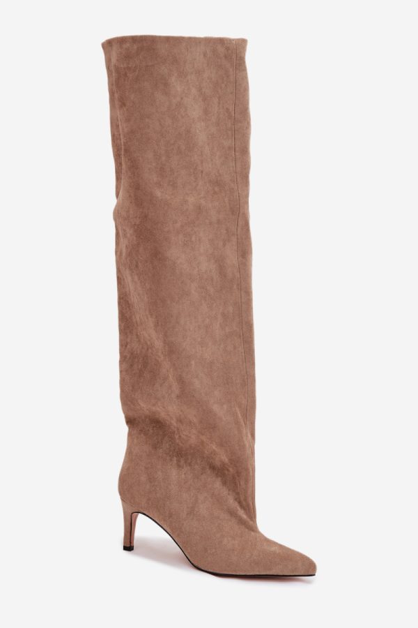 beige Heel boots model 216997 Step in style
