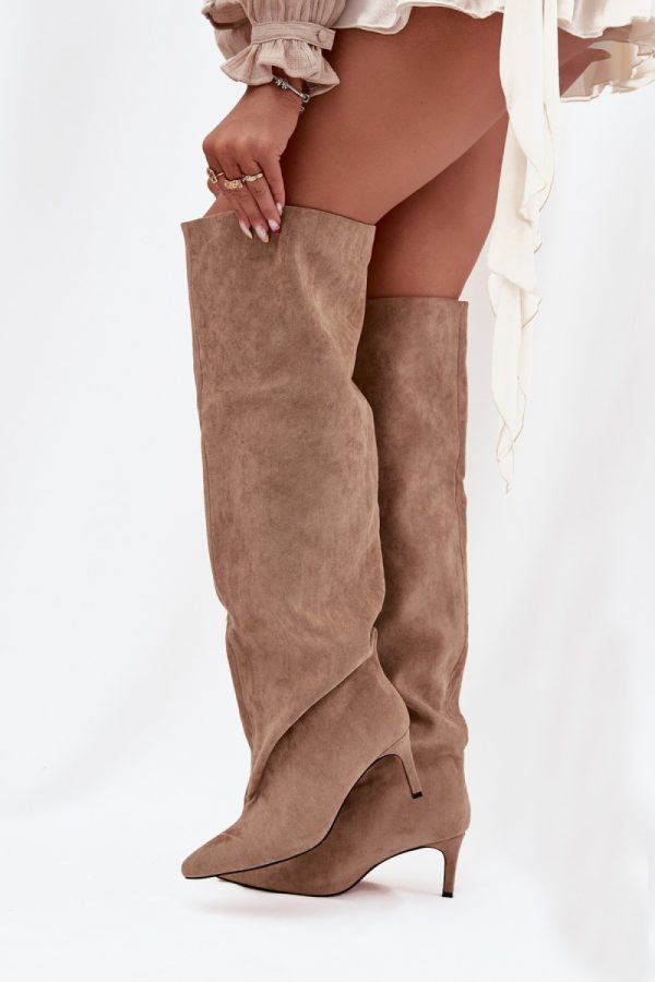 beige Heel boots model 216997 Step in style
